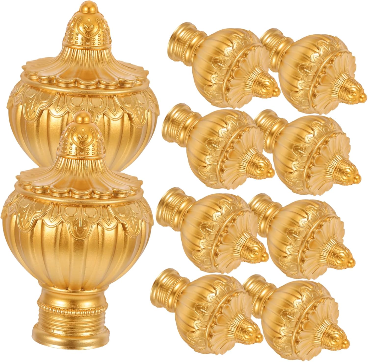 10pcs Retro Style Curtain Rod Finials Diameter Plastic End Caps for Stylish Home Decor Easy to Install Decorative Rod Ends for Window Treatment
