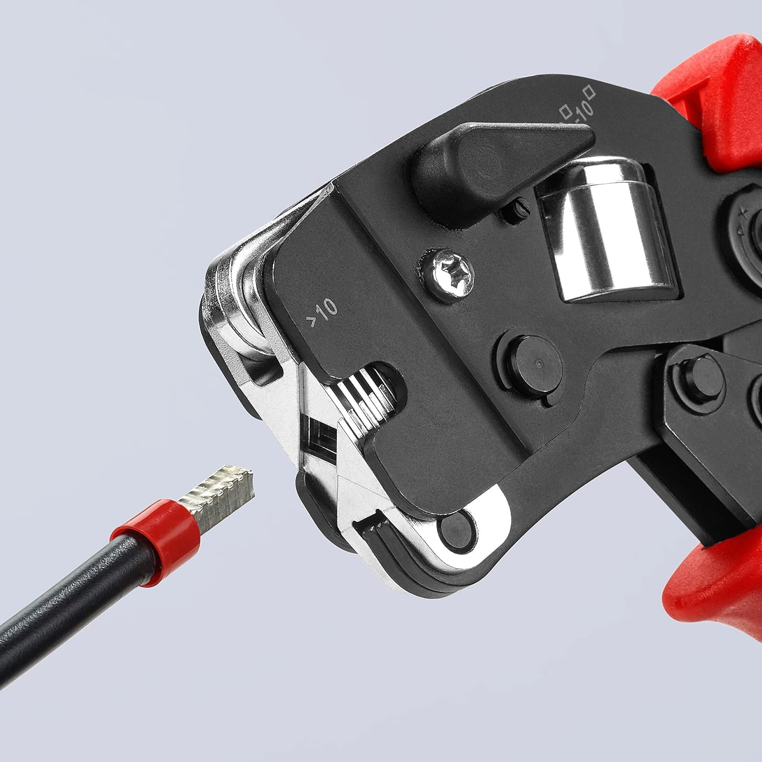 KNIPEX Selbsteinstellende Crimpzange, 97 53 09 SB | Geeignet für Aderendhülsen mit Fronteinführung in Blister mit Mehrkomponenten-Hüllen 190 mm