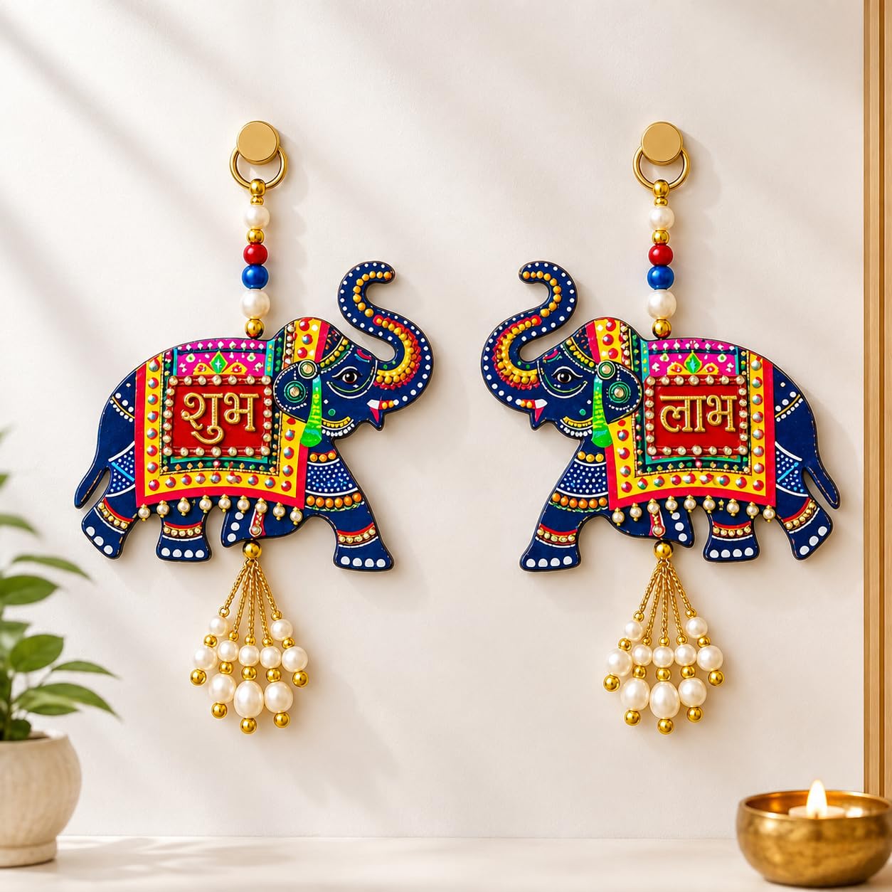 Multicolor Elephant Wind Chimes - Home Decor & Diwali Gift -23