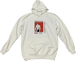 هودي انيمي ياباني باكي يوجيرو هانما جاك هودي 9 (XXL)، اوف وايت