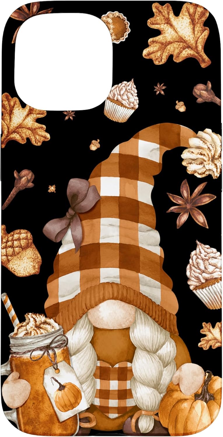 Thanksgiving Pattern Cute Autumn Gnome Love Pumpkin Spice Case for iPhone 13