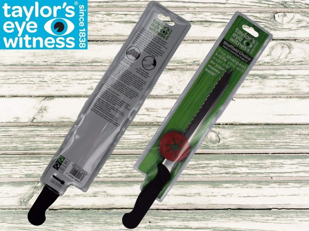 Bread/Roast Carving Knife 19cm Double Edged Blade With Serving Prongs