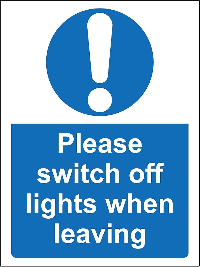 Please switch off the light when leaving safety sign - Self adhesive ...