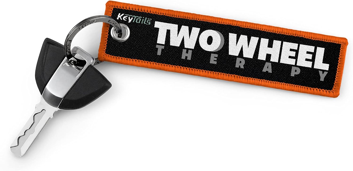 KEYTAILS Keychains, Premium Quality Key Tag for Motorcycle, Scooter, ATV, UTV [Two Wheel Therapy]