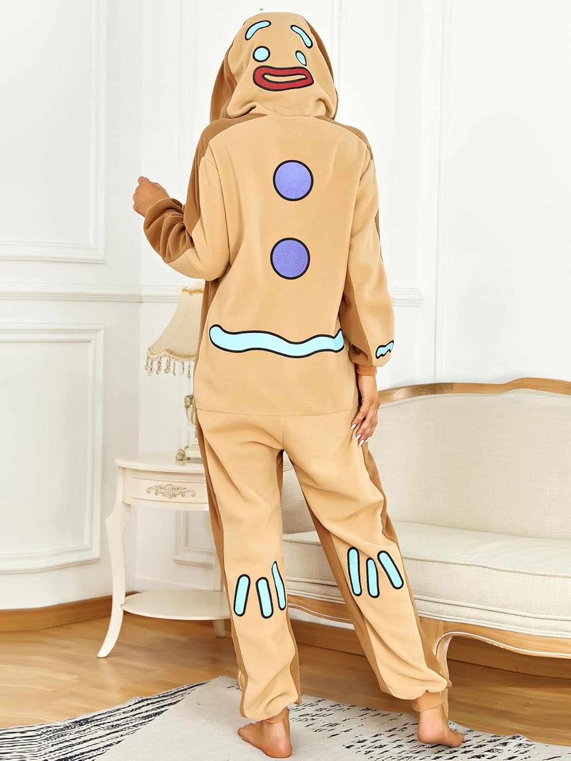 RONGTAI Unisex Adult Costume One Piece Pajamas Overall Halloween Costume Christmas Sleepwear Jumpsuit - Image 4