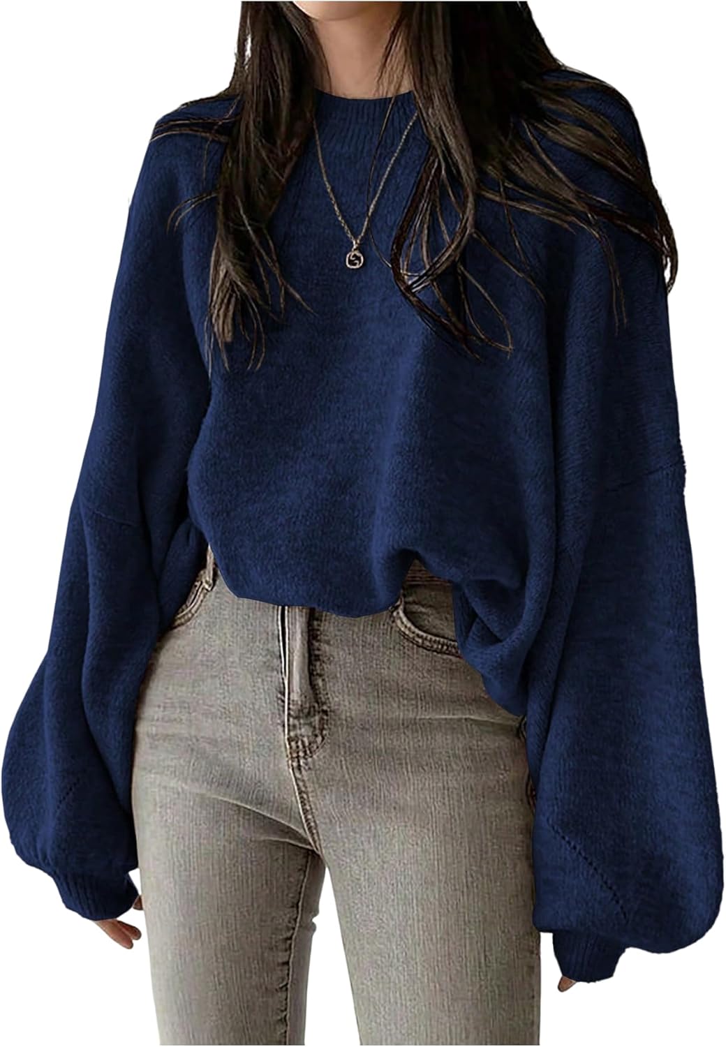 GORGLITTER Women's Cable Knit Crewneck Sweaters Cute Fall Trendy 2025 Long Sleeve Vintage Pullover Sweaters Top