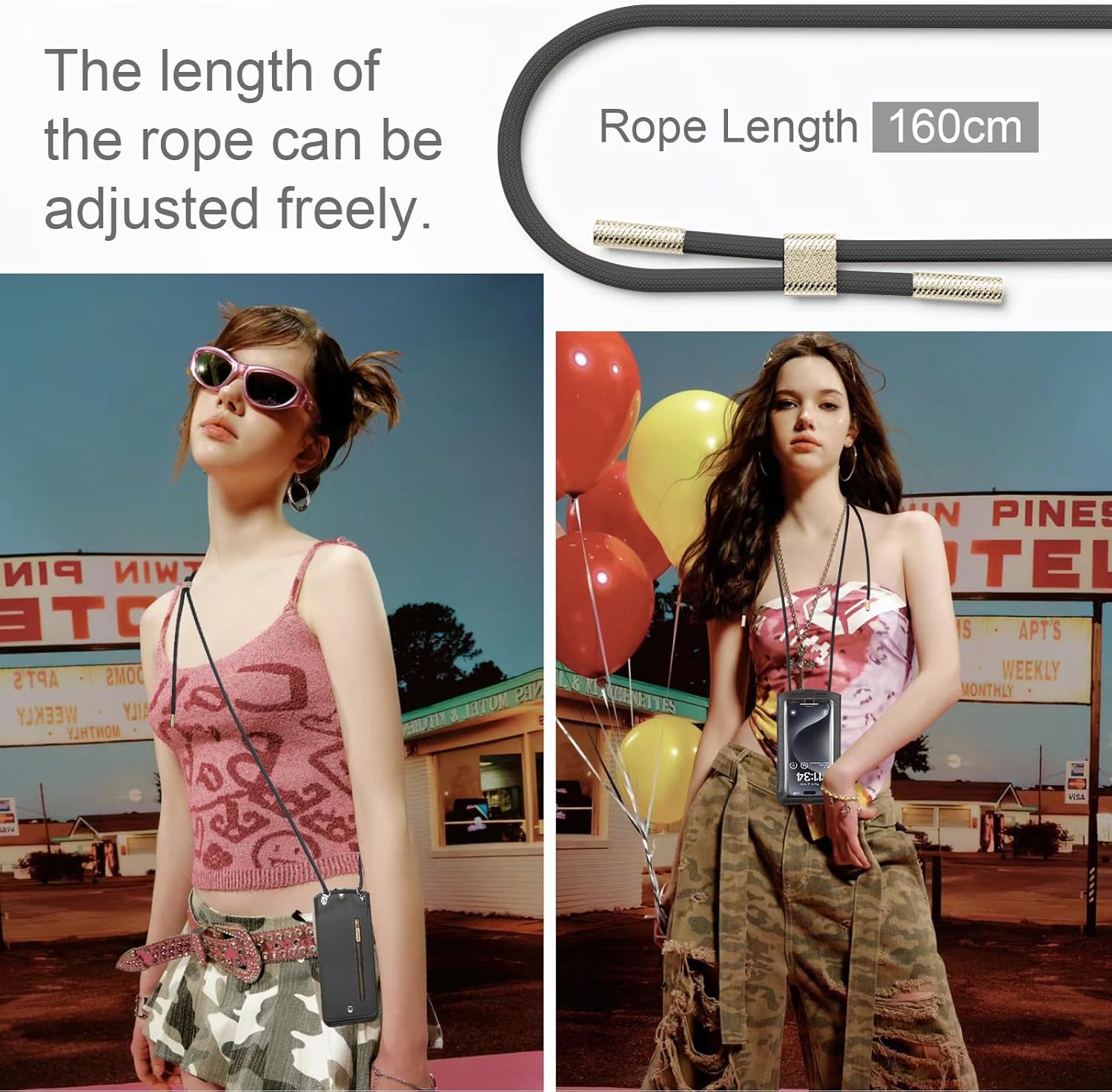 Cell Phone Purse Small Crossbody Bag for Women Men Leather Mini Shoulder Bag Wallet Case with Card Slots Neck Strap with Touch Screen Zipper Pocket for All Smartphones iPhone Samsung up to 7.5" Black - Image 4