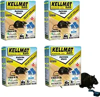 Kit 4 Und Kellmat Bloco Controle de Ratos Ratazanas e Camundongos (16 Blocos de 20g)
