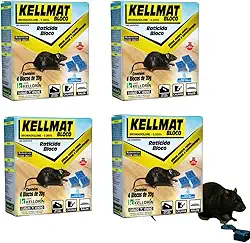 Kit 4 Und Kellmat Bloco Controle de Ratos Ratazanas e Camundongos (16 Blocos de 20g)