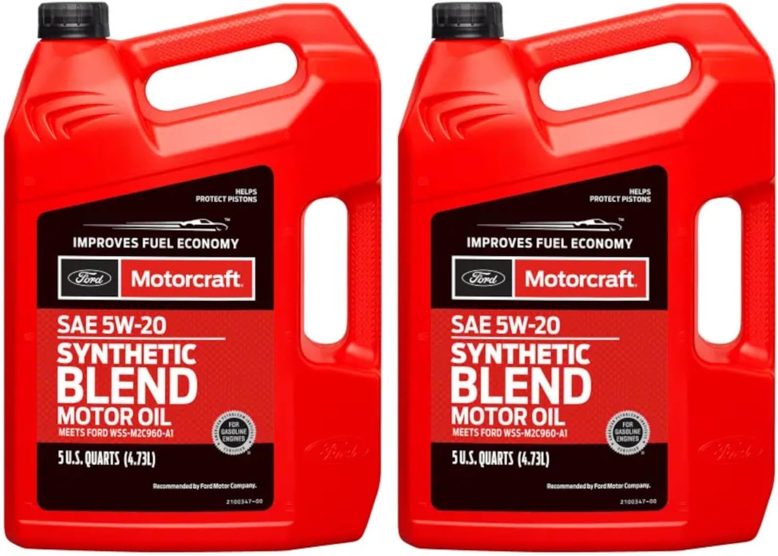 Ford 5W-20 Motor Oil, 5 Quart | Premium Synthetic Blend | Pack of 2 | Genuine Accessories
