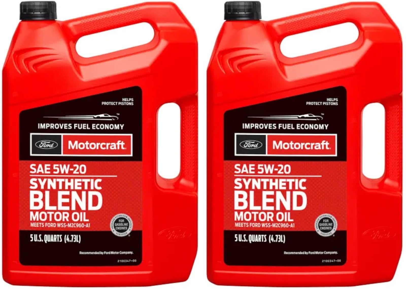 Ford 5W-20 Motor Oil, 5 Quart | Premium Synthetic Blend | Pack of 2 | Genuine Accessories