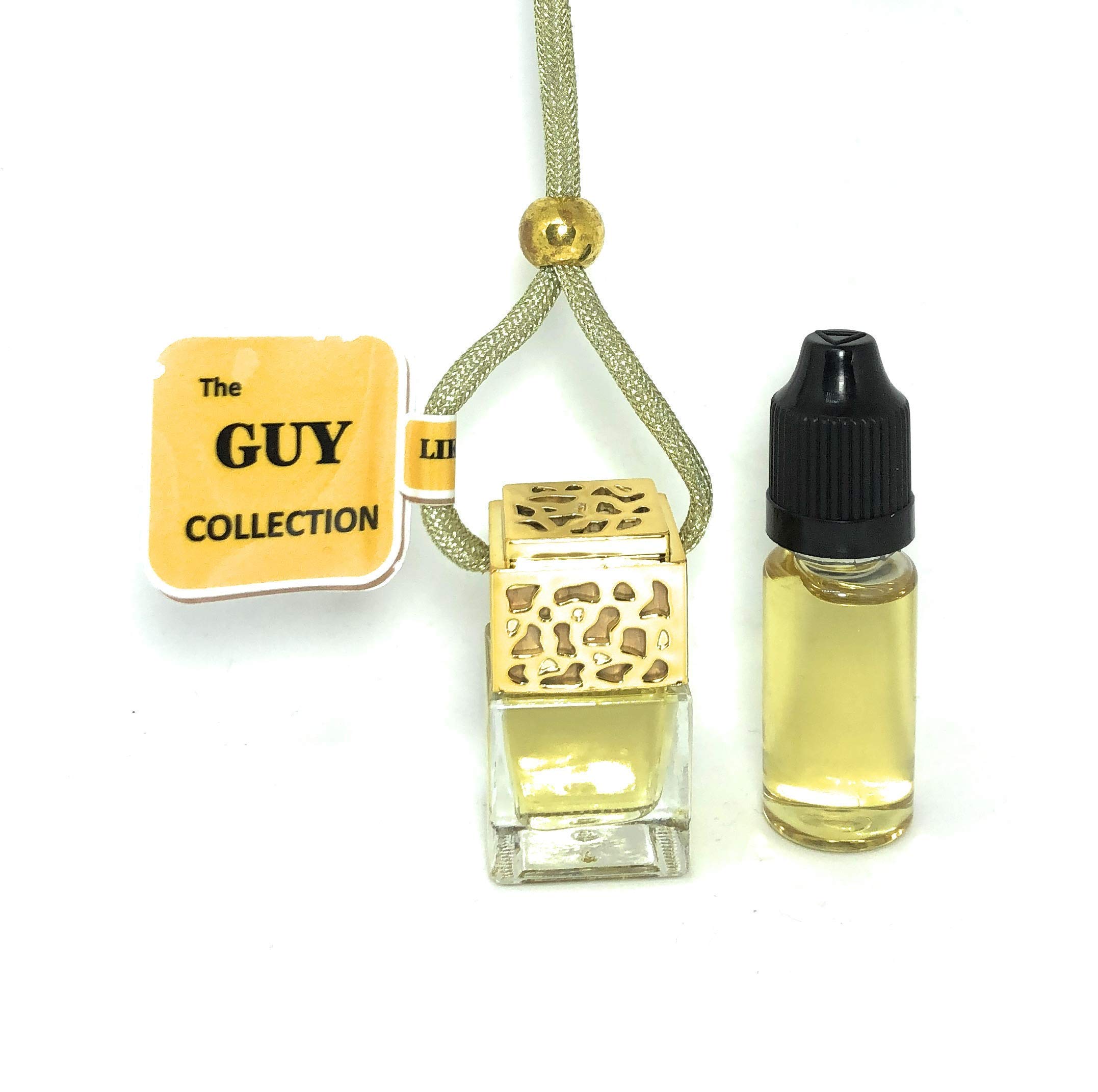 Oud inspired scented car air freshener bottle with refill