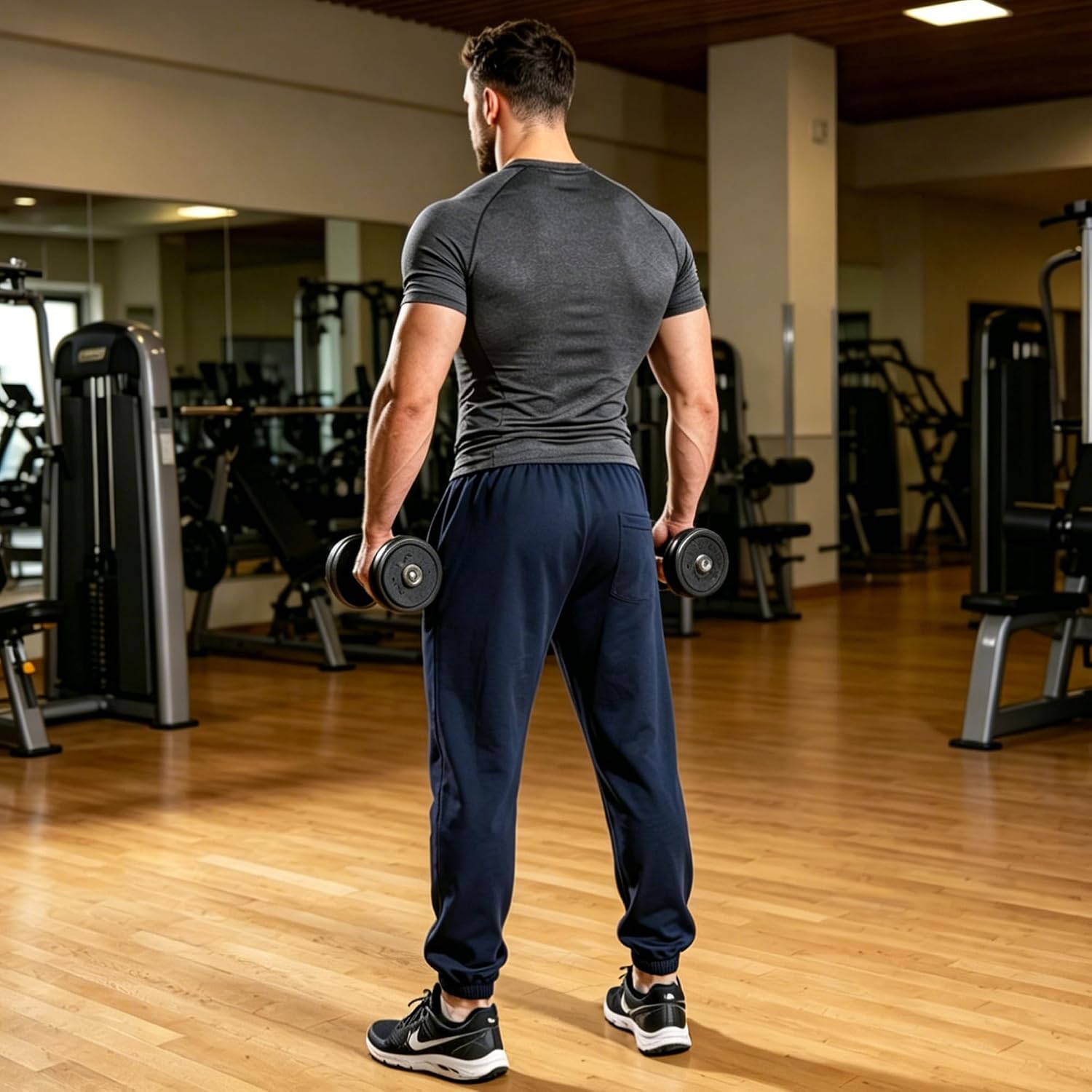 Mens Sweatpants with Pockets Lightweight French Terry Lounge Joggers Workout Pants for Running Travel Gym
