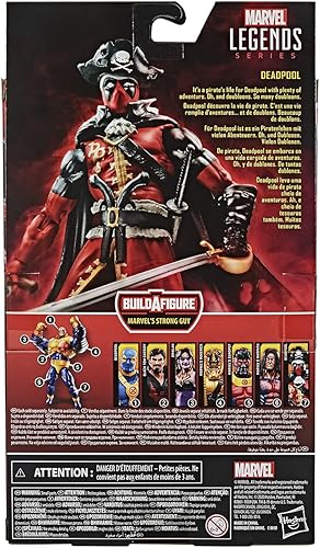 Miniatura 8 de Marvel Hasbro Legends Series - Figura de acción de Deadpool de 6 pulgadas (pirato), diseño prémium y 3 accesorios