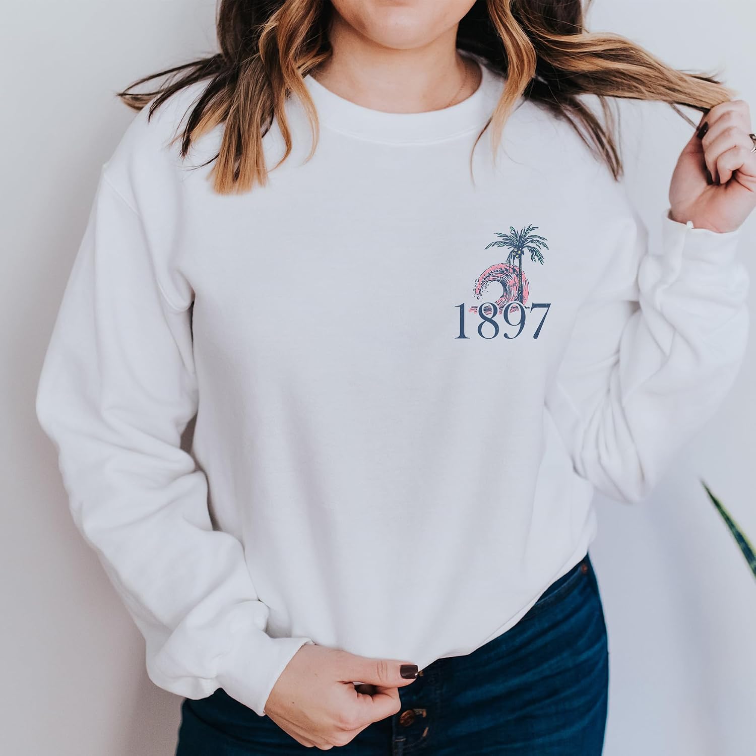 Alpha Omicron Pi Sweatshirt - Alpha O Beach Bliss Sorority Crewneck Sweatshirt