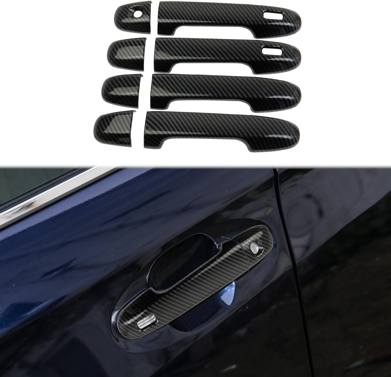 Carbon Fiber Style Exterior Side Door Handles Cover Trim Accessories for 2018-2025 Subaru Crosstrek,2019-2024 Ascent/Forester,2017-2025 Impreza,2022-2025 WRX
