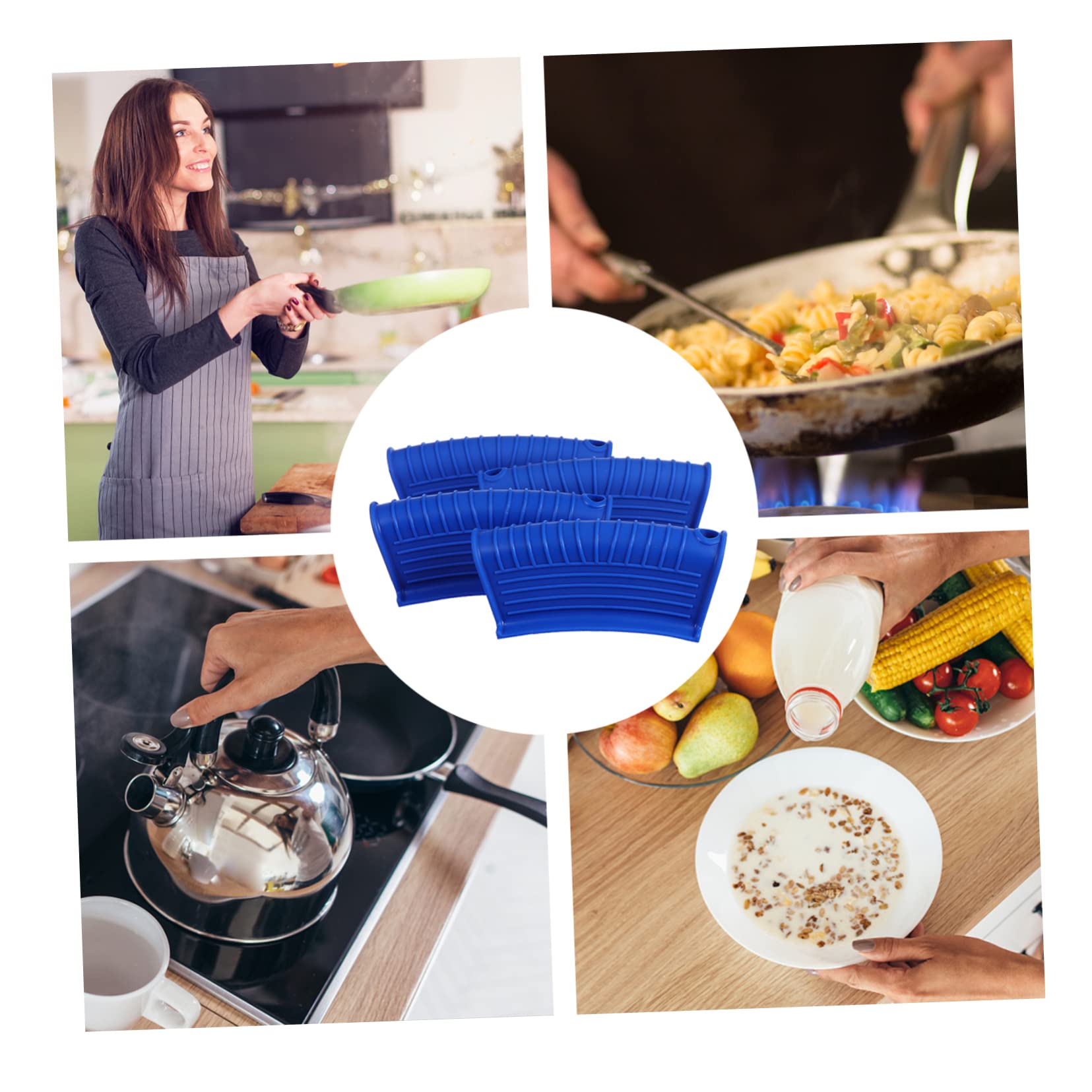 CSPARKV 4 Pièces Supports De Poignée De Casserole,CHmiss Support De Poignee De Casserolechmiss Support De Poignee Chaude En Siliconepoignee En Silicone Pour Cocotteprotection De Doigts De Cuisson Isole 86853326