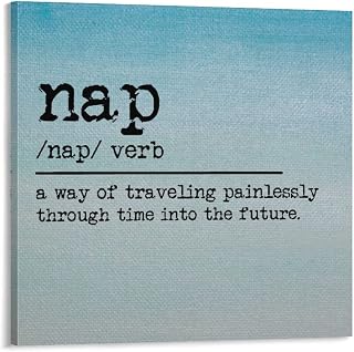 Quote Wall Art Nap Definition Typography Bedroom Decor Prints Canvas Wall Art Framed Artwork for Walls Office Living Room Modern Paintings on Prints 12x12 Inch