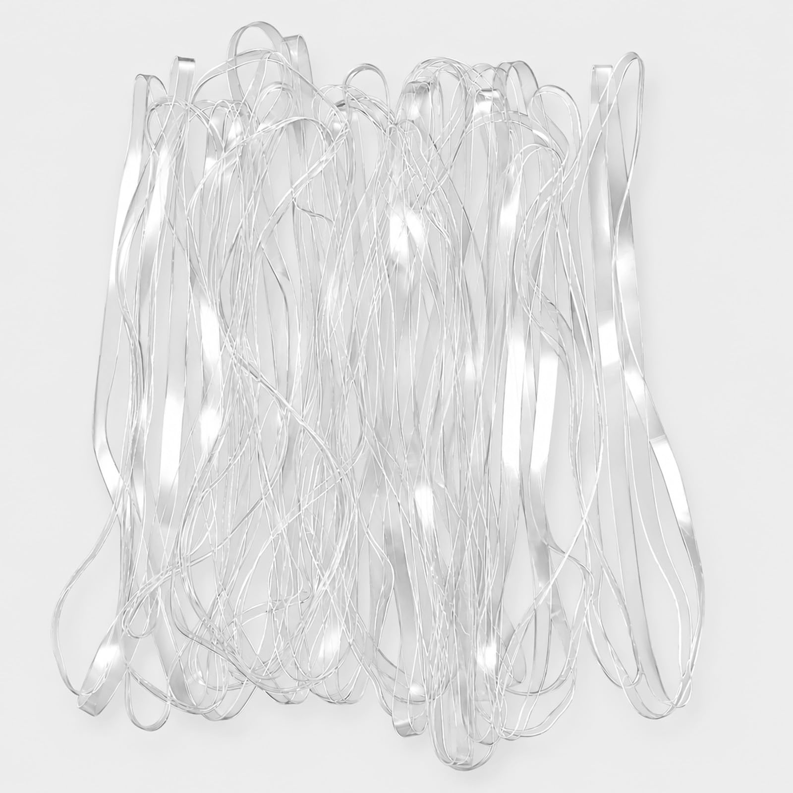 Ymapinc 50Pcs Clear Rubber Bands for Balloon Arch, Elastic Balloon Ties, Arch Strip Tape, Clear Hair Elastics for Garland Crafts