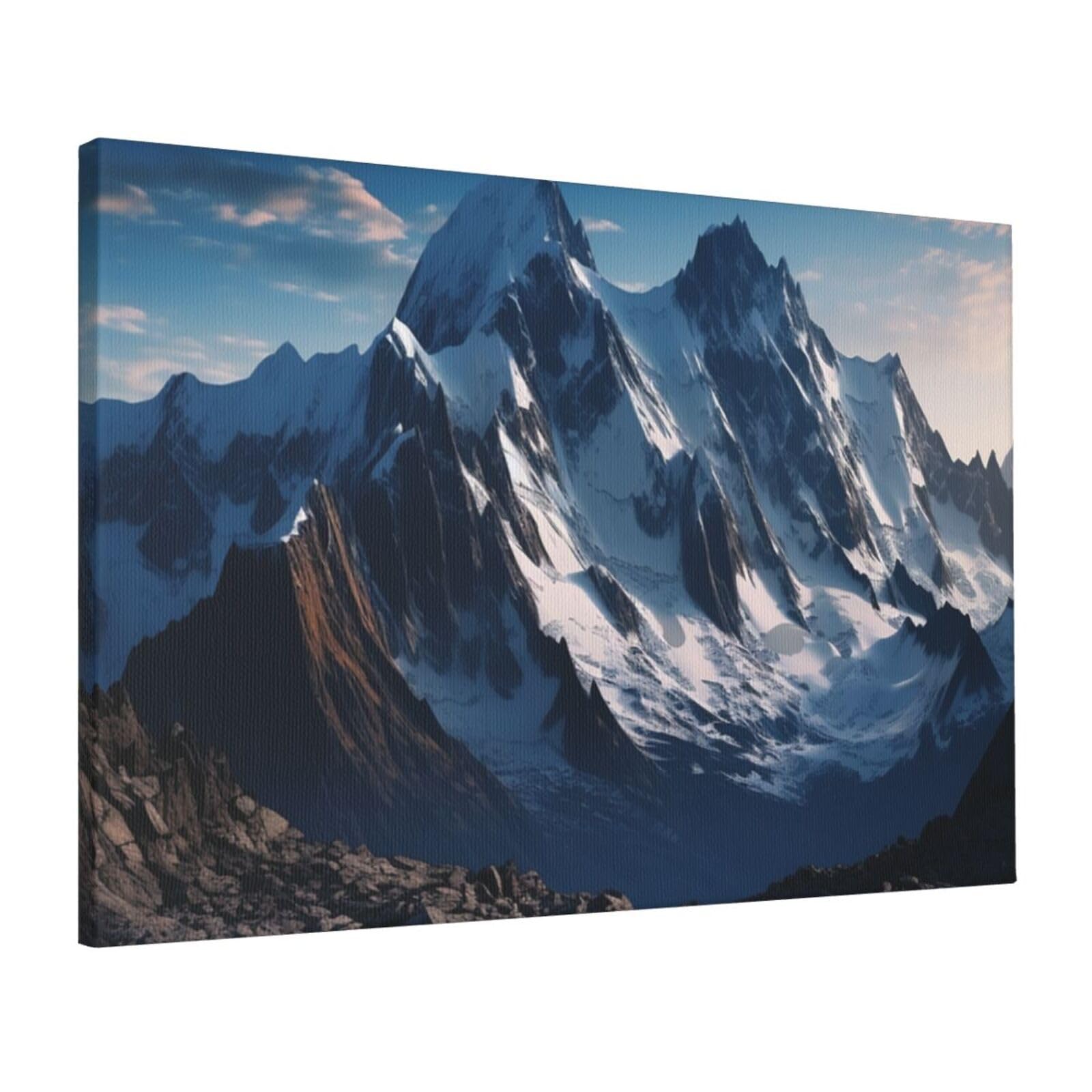 FodPand Canvas Wall Art for Living Room Wall Decor 16"x24" Modern Artwork Painting Pictures Hanging Canvas Prints Melting Snow Mountain Aesthetic Wall Art for Bedroom Bathroom Office Wallart Decor