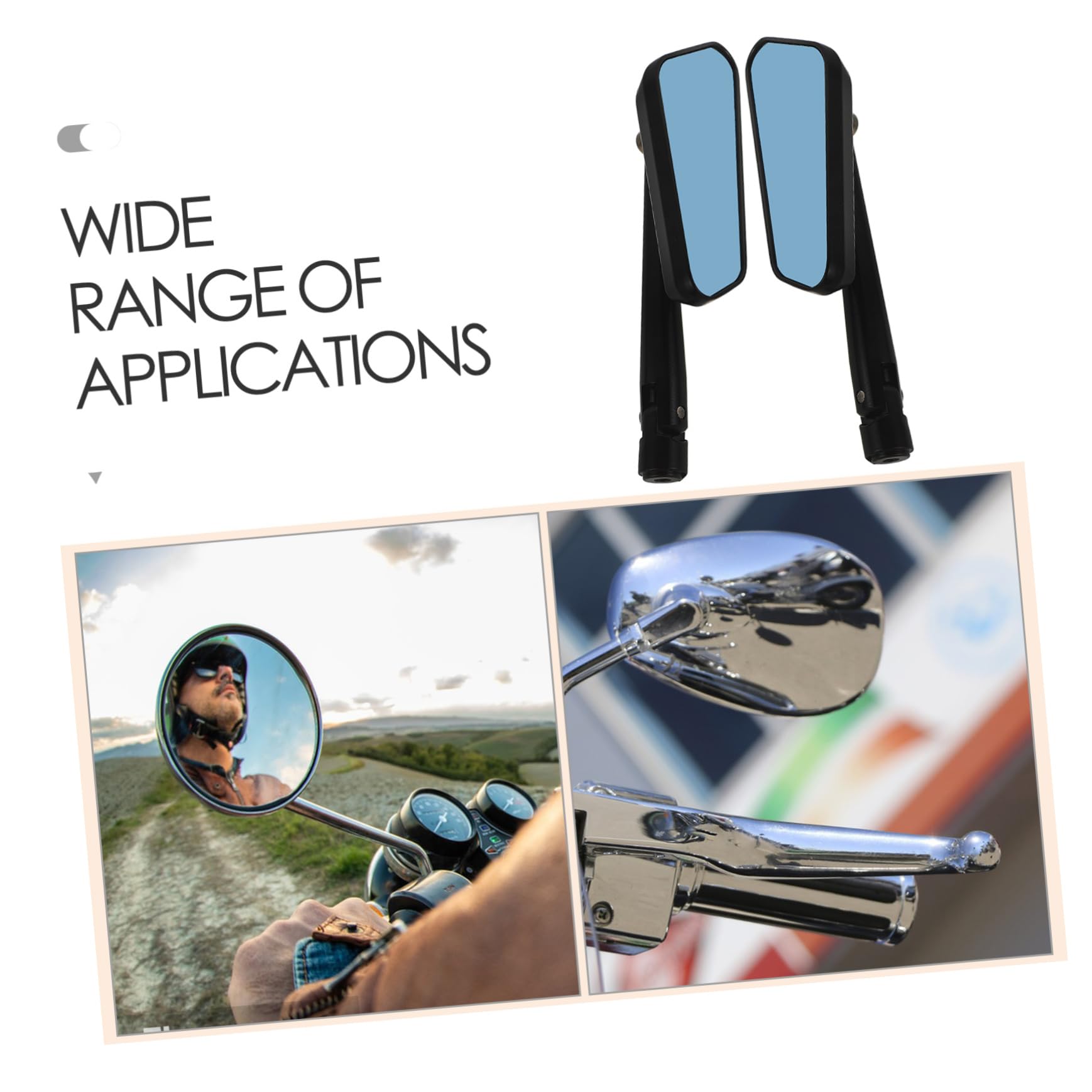 POPETPOP Rétroviseur Moto Convexe pour Guidon Rétroviseur Latéral de Vélo Compatible avec Motos Tout Usage et Scooters