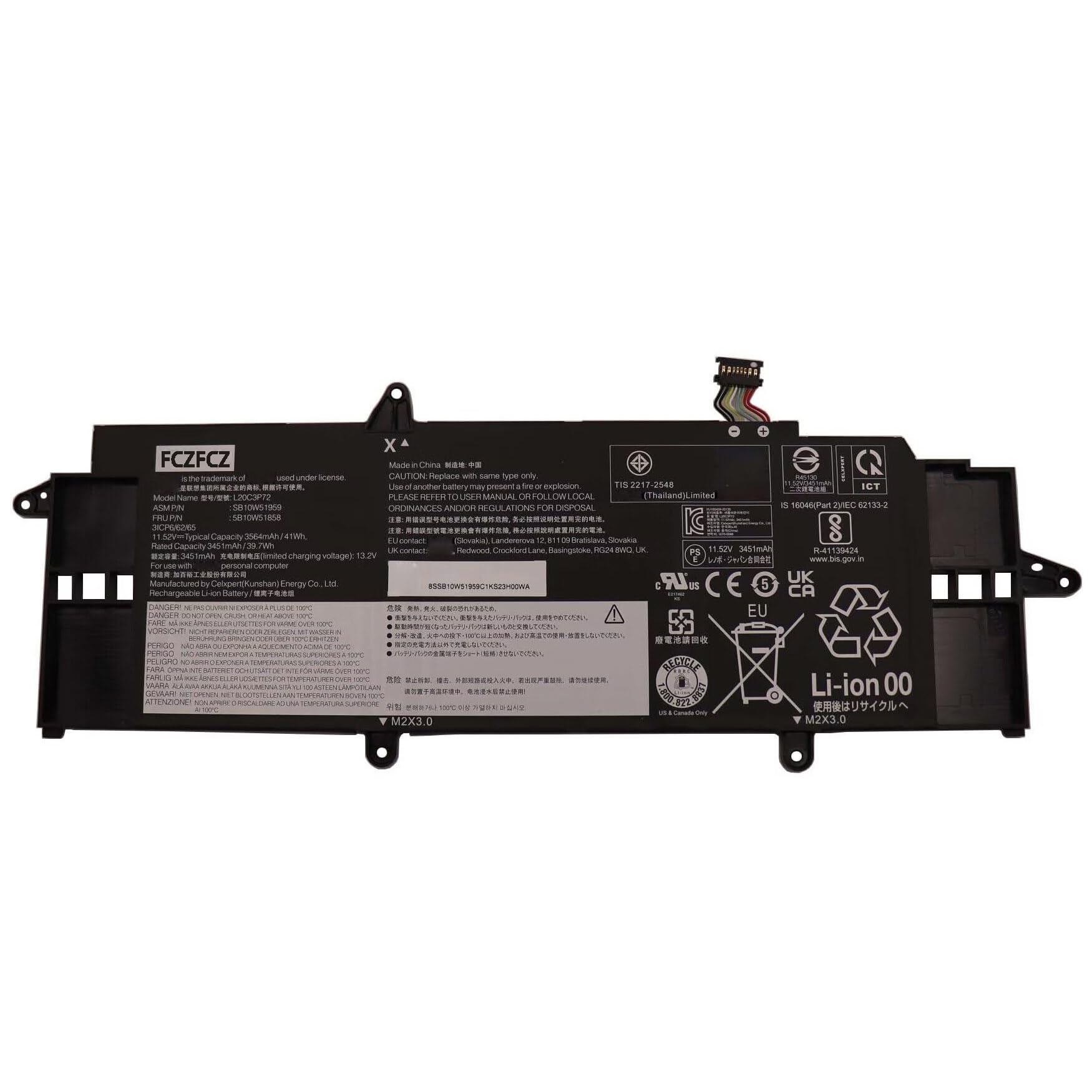 Amazon.com: FCZFCZ L20C3P72 Replacement for Lenovo ThinkPad X13