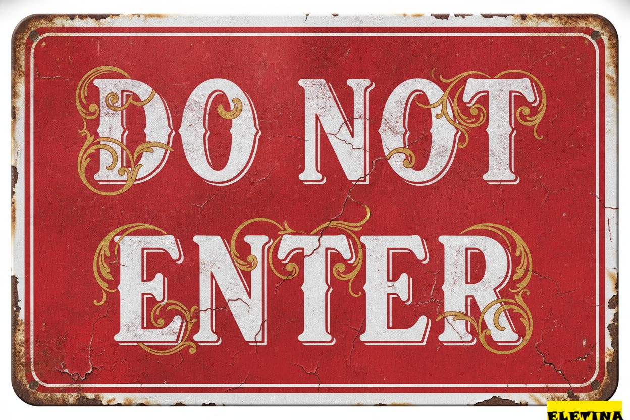 Do Not Enter No Entry Tin Sign, 12x8 Inch Outdoor