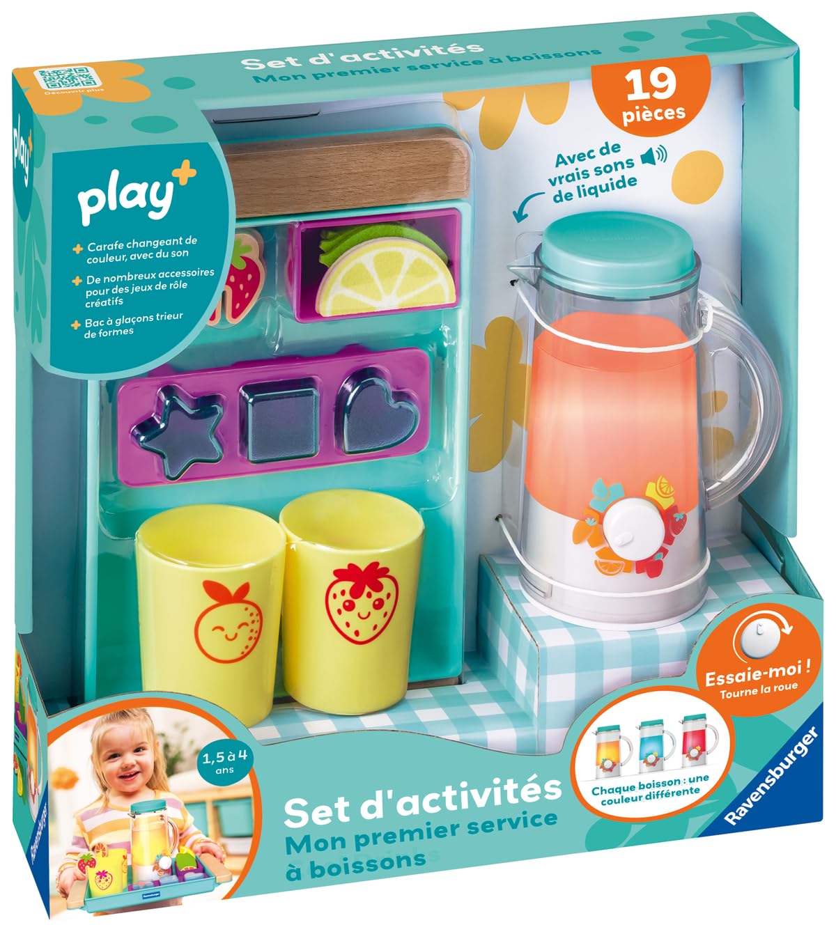 Ravensburger Play + - Set d'activités : Mon Premier Service à Boissons - Jouet bébé dès 18 Mois- Version française - 34068