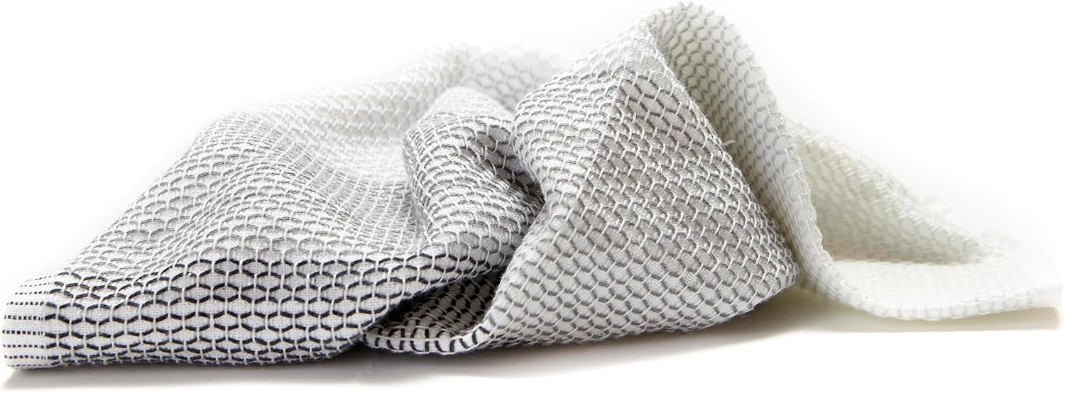 Full Circle Tidy, Organic Natural Cotton Dish Cloths, Sustainable Washable & Reusable, Perfect for Cleaning Kitchen and Dishes, Set of 3, Gray image 2