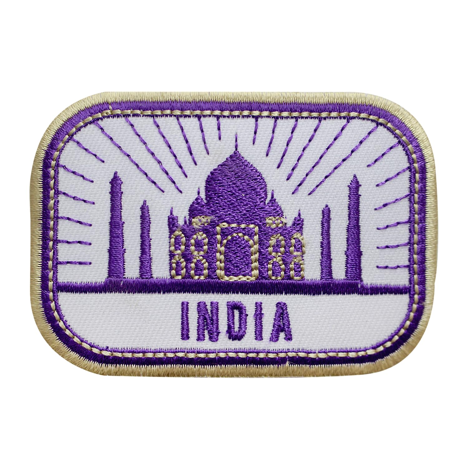 Écusson Brodé Taj Mahal - 8.9 Cm, à Repasser Ou Coudre, Pour Sacs, Vestes, Souvenir Inde - 9