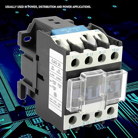 230V AC Contactor, Plate Front Wiring High Sensitivity Industrial Electric Ac Contactor 220V-230V 25A Capacitor Contactor Replacement