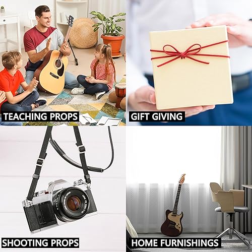 Miniatura 6 de Musiin Guitarra en miniatura con soporte y estuche, mini 6 cuerdas, guitarra clásica, instrumentos musicales, modelo de casa de muñecas en