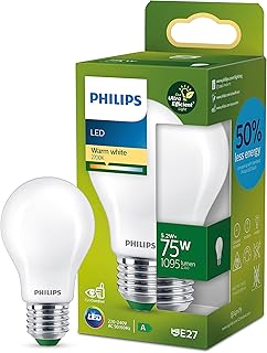 Philips LED Classic ultraeffiziente E27 Lampe, mit Energieeffizienzklasse A, ersetzt 75W, matt, warmweiß