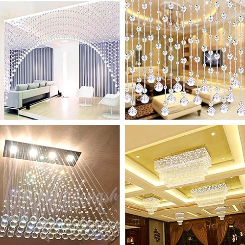 Miniatura 6 de H&D HYALINE & DORA 4 piezas de prisma de bola de cristal Fengshui, colgantes, cristales colgantes de arcoíris para ventanas (0.787 in, 1.181 in,