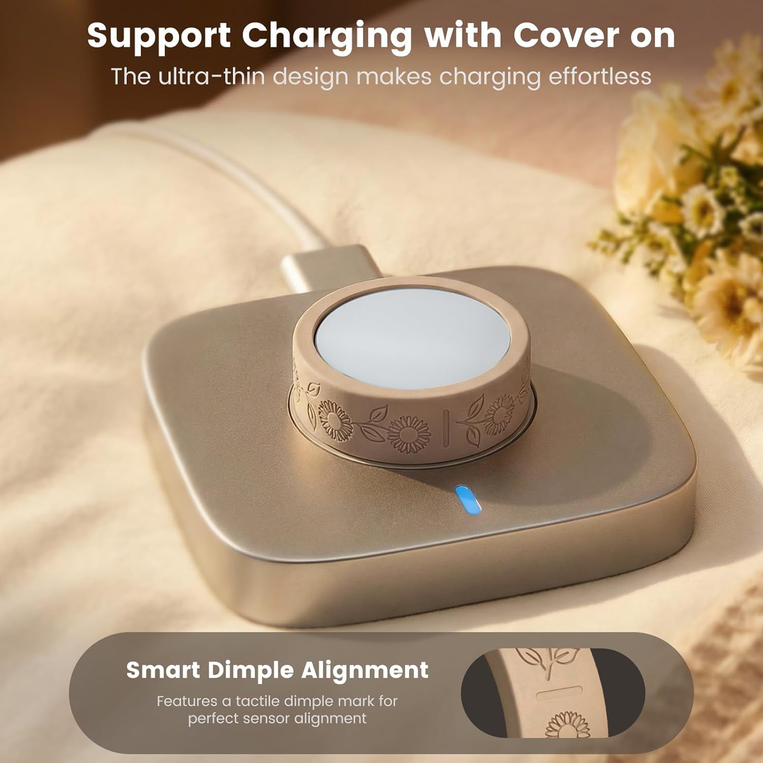 4 Pack Ultra-Thin Ring Covers Compatible with Oura Ring Gen 4/4 Ceramic/Oura Gen 3 Cover, Cute Fancy Floral Engraved Anti-Scratch Silicone Smart Rings Protector Accessories for Women thumbnail