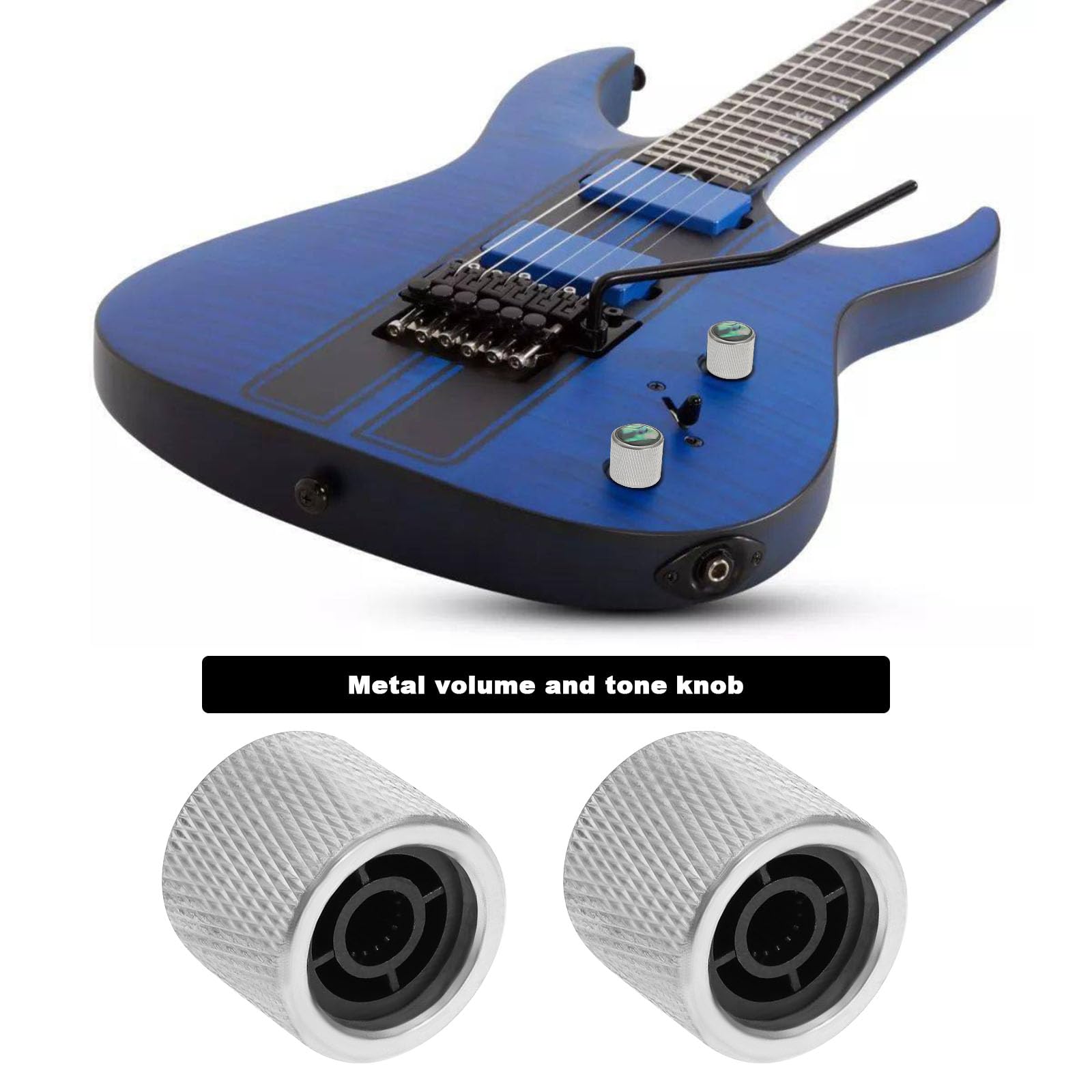 SG Store 2Pcs Metal Metric Size Abalone Top Dome Knobs Guitar Knobs Bass Knob for Tele Telecaster Electric Guitar Or Bass 19.7x20x6mm - Image 2