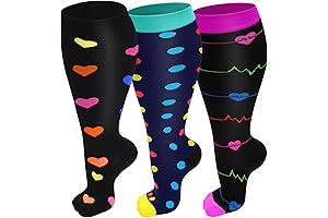 Refeel Bariatric Compression Socks for Extra Wide Calves (3-Pack)
