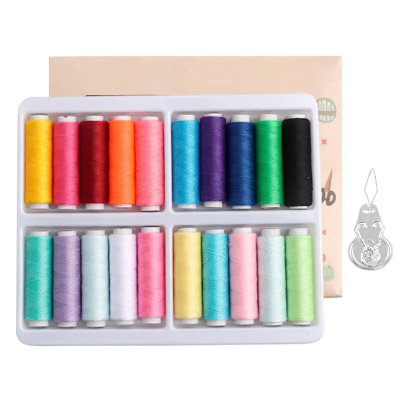 20 Color Polyester Sewing Threads, Durable Sewing Thread Set