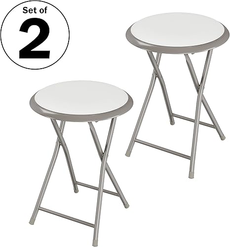 Miniatura 4 de Trademark Home - Juego de 2 taburetes de bar plegables de 18 pulgadas, capacidad de 225 libras y asientos acolchados para dormitorio, recreación o