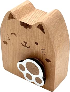 Pursuestar You are My Sunshine Wood Cat Wind Up Music Box, Rotating Claw YunSheng Mechanism Movement Musical Gift for Birthday Christmas Wedding Mothers Day