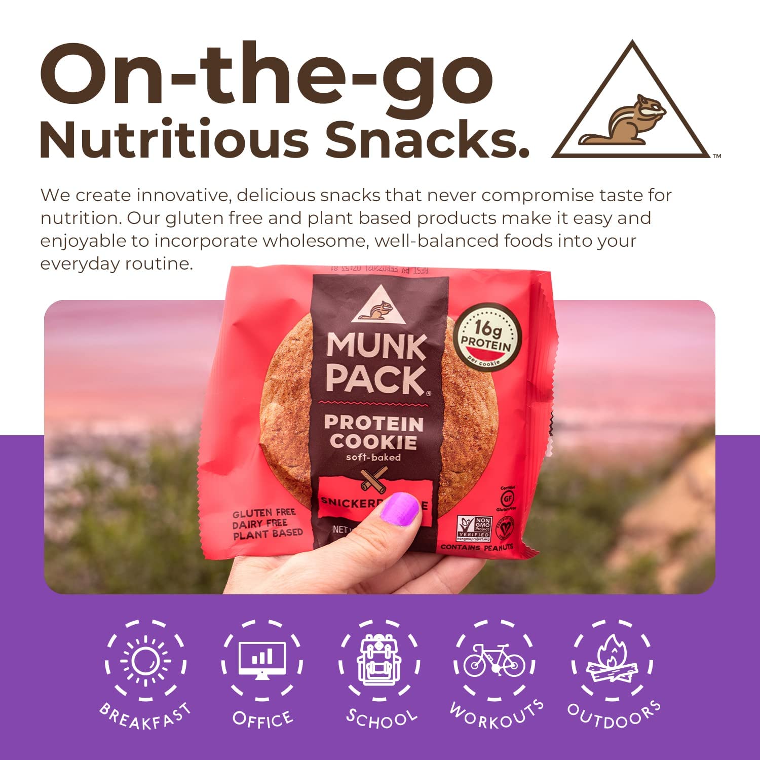 Munk Pack Protein Cookie, Double Dark Chocolate, 1 Cookie, 2.96 Ounce