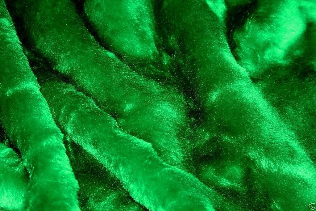 Tissu fausse fourrure peluche de super luxe émeraude vert au mètre pour mode