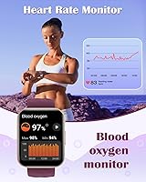 Vista 13 de RUIMEN Relojes inteligentes para mujeres y hombres (responder/hacer llamadas) compatibles con teléfonos iPhone/Android, pantalla HD de 1.85 Blanco