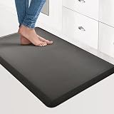 Art3d Anti Fatigue Mat Kitchen, Non-Slip Cushioned Kitchen Mats Comfort Standing Desk Mats for Kitchen, Floor, Office, Sink, Laundry, 71x44x1.2 CM, Black Black 71L x 44W x 1.2Th cm