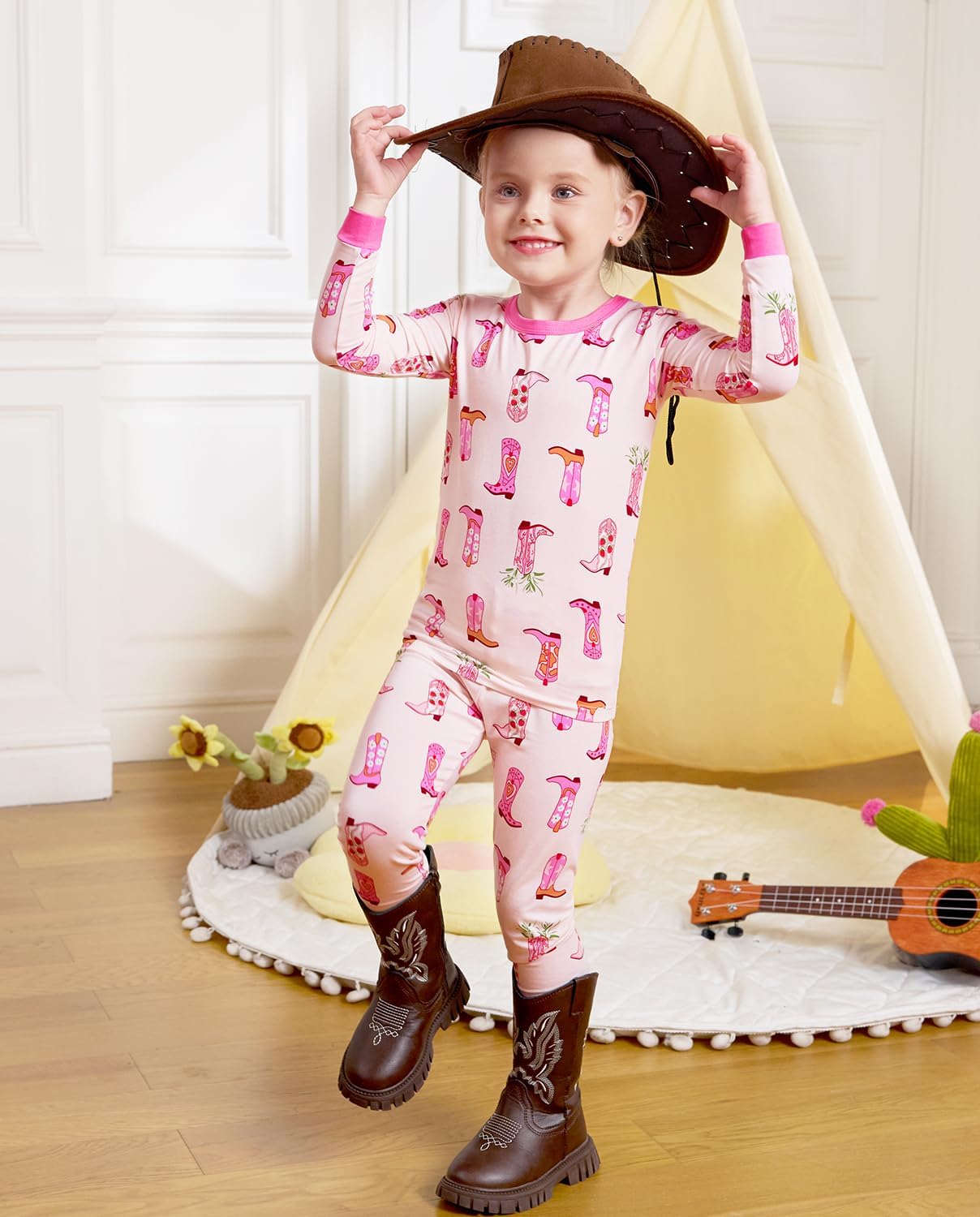 Bamboo Viscose Toddler Girls Kids Pajamas Unicorn Mermaid Pjs Long Sleeve Snug fit 12M-8Y 2pcs Soft Jammies - Image 2