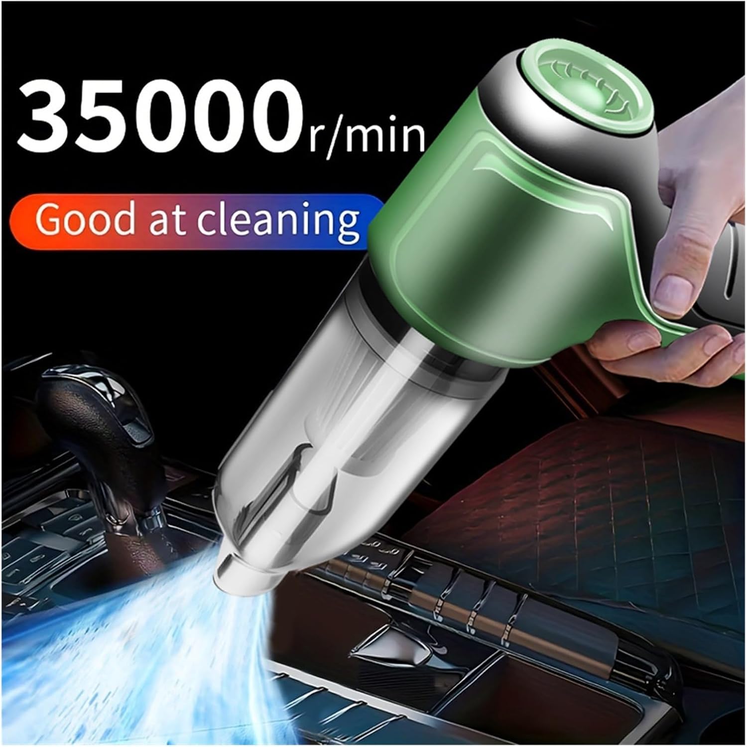 Fit for Cordless Car Vacuum Cleaner - Multi-Function Handheld Collector with Blowing and Suction for Home Use(Green)