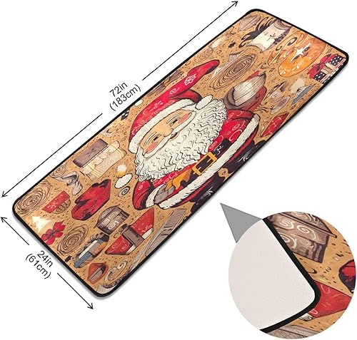 Miniatura 2 de Bonita alfombra de pasillo de Papá Noel, 24 x 72 pulgadas, ultra suave, antideslizante, lavable, para cocina, baño, entrada, decoración del hogar