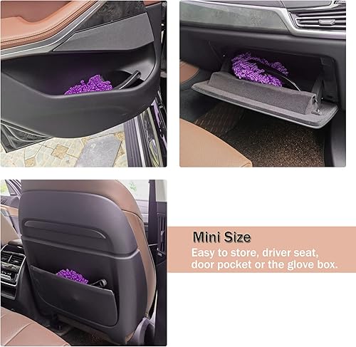 Miniatura 6 de Amiss Paquete de 2 mini cepillos de microfibra para salpicadero de automóvil, cepillo multifuncional de limpieza de automóvil, accesorios exteriores