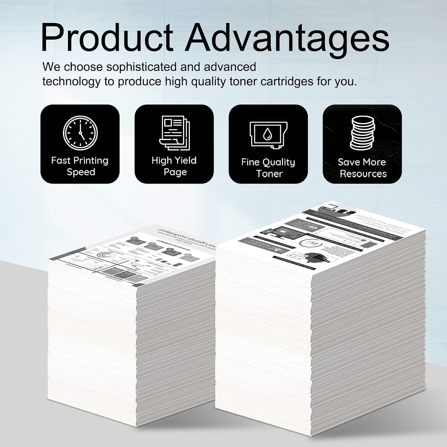 1-Pack 55A Black Toner Cartridge Replacement for HP 55A CE255A 55X CE255X for Laser P3015dn P3015n P3015d Pro MFP M521dn M521dw Enterprise 500 MFP M525dn Series Printer