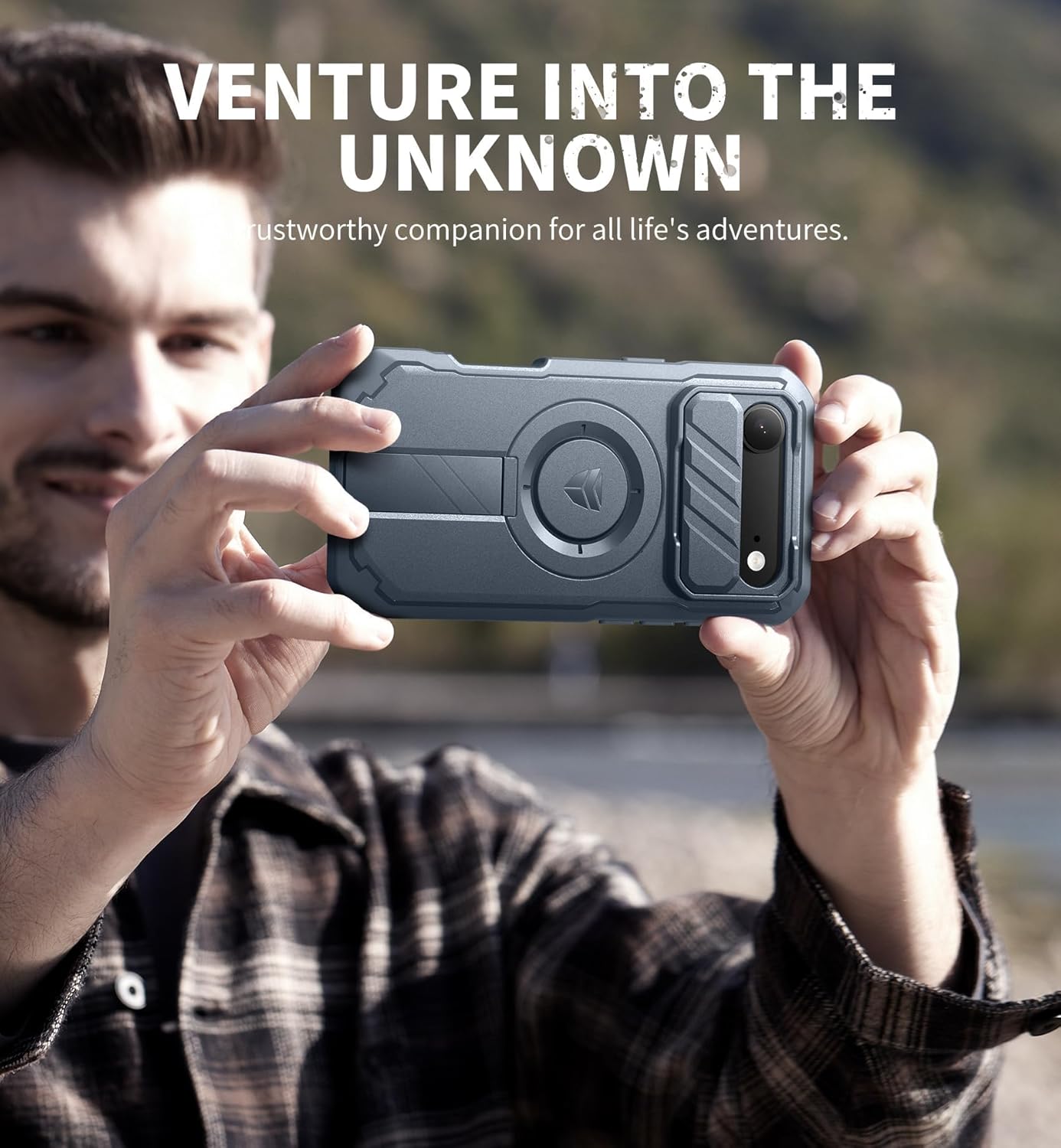 Dexnor for iPhone Air Case with Slide Camera Cover & Adjustable Kickstand & Built-in Screen Protector, Compatible with MagSafe,Rugged Bumper Cases Heavy-Duty Magnetic Protective Cover, Navy Blue - Image 7